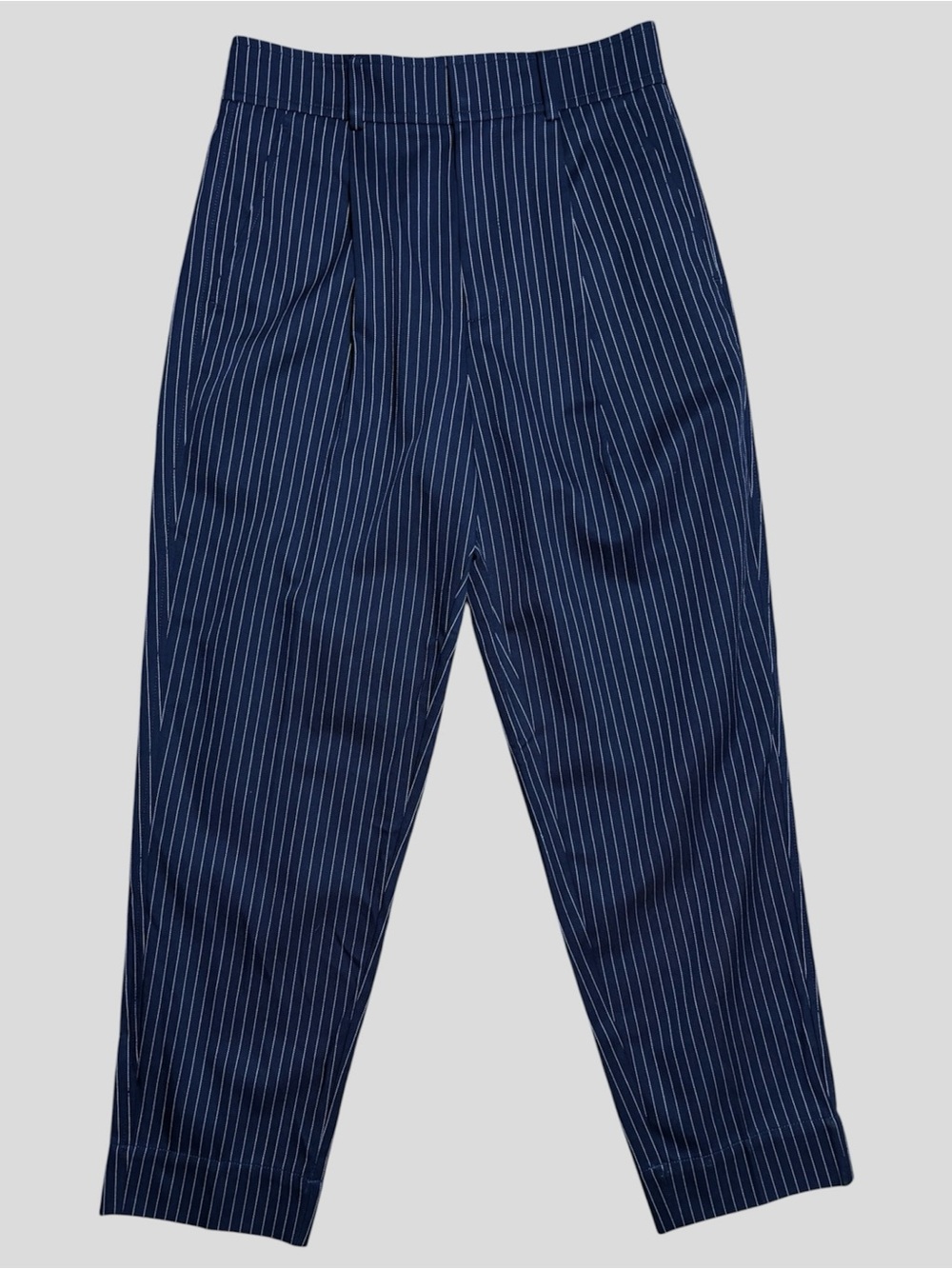 Everlane Wm’s The Draper Tapered Pant In Buttersmooth Navy Pinstripe Sz 4